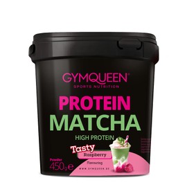 GymQueen Protein Coffee Matcha Raspberry 450 g, High Protein Coffee, 20 g Protein per Serving, High-Quality Whey Protein with Aromatic Coffee and Natural Caffeine