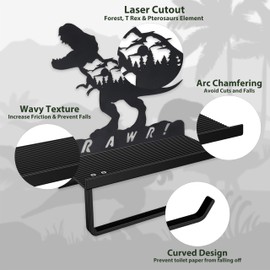 Dinosaur Toilet Paper Holder with Shelf Metal Dino Toilet Paper Holder Cool Dinosaur Bathroom Decor Dinosaur Bathroom Accessories T. Rex Funny Paper Towel Holder Farmhouse Decor Dinosaur Gifts