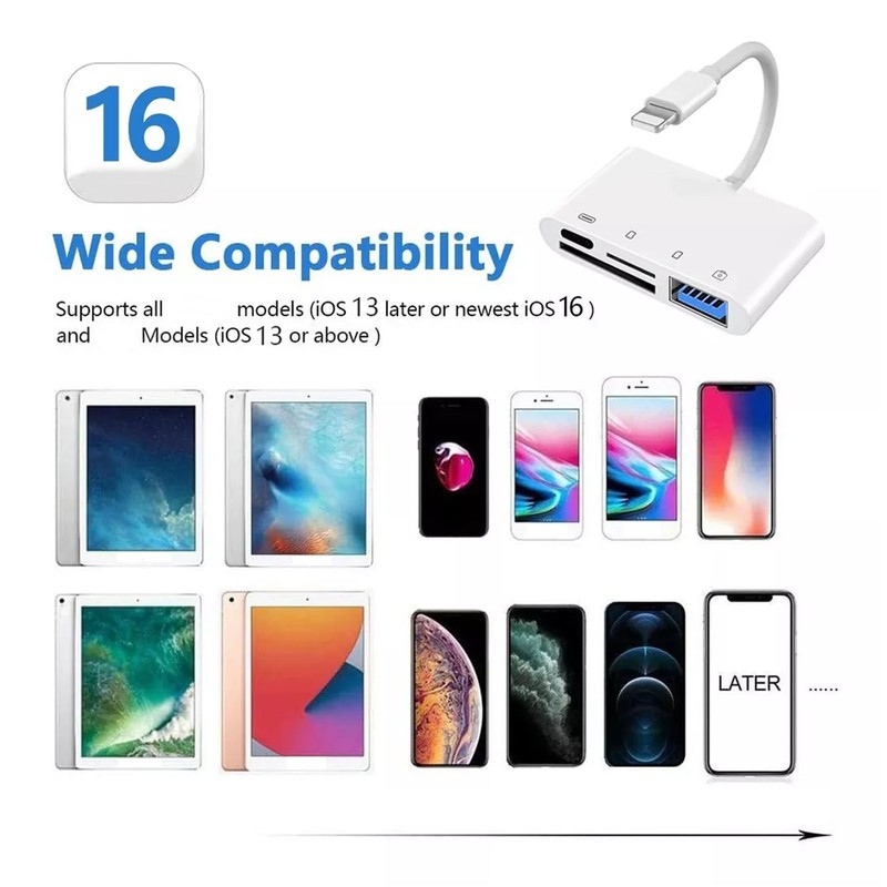 Memory Card Adapter with Charging Port Plug and Play 14