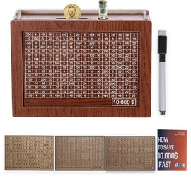 10000 Savings Challenge Box – TenkayBox, Tirelire Japonais, Alcancias de Dinero para adultos, African Savings Box, Kakeido Cashbox – Save and Track $10K, $5K, $3K, $1K