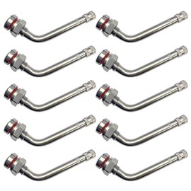 VOTNMIC Truck Tire Valve Stems, TR545D 60 Degree Valve Stem Extension Adaptor Compatible with Alcoa 22.5in 24.5in Aluminum Wheels (Pack of 10) (TR545D-10pcs)