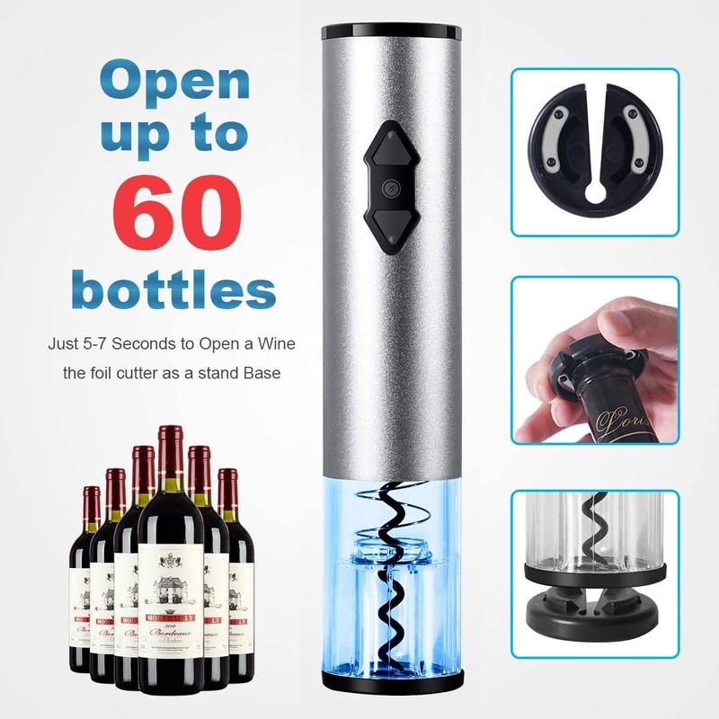 Kavydens Electric Wine Opener, Cordless Wine Bottle Opener kit with