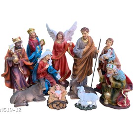 Nativity Set Christmas Nativity Set 12" Inch Statues 11 Pcs Set Baby Jesus Includes Shepherd,Three Kings,Joseph.Mary,Baby Jesus,Guardian Angel, Animals Nacimiento Navideno Bebe Jesus