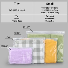 Svaldo Clear Swimsuit Bags, Plastic Clothing Bags for Bikini, Swimwear, Bathing Suit Storage, T Shirt Packaging, 12x8 inch, Pack of 25, Waterproof, 3 Mil