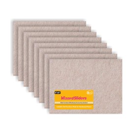 WIZARD SLIDERS Felt Furniture Pads Self-Adhesive for Hardwood Floors, 8pcs 8" x 6" x 1/5" Cuttable Furniture Pads Square Furniture Movers, Floor Protector Cut into Any Shape, Beige