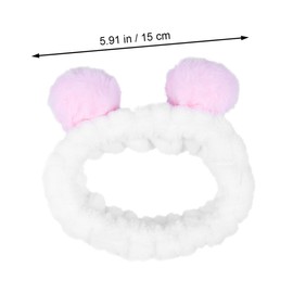 IWOWHERO Panda Ear Women's Hairband Elastic Head Wrap for Makeup Sports and Face Washing Soft Stripe Design Lightweight and Breathable Headband