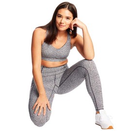 C9 Champion Women's Medium Support Compression Strappy Back Cami Bra, Black and White Jacquard, XS