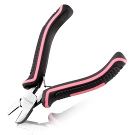 LEONTOOL Mini Diagonal Cutting Pliers 4 Inches Floral Wire Cutters for Artificial Flowers Side Cutters Pliers for Jewelry Making Diagonal Wire Cutters for Wire, Zip Ties, Crafting,Pink Tool for Women
