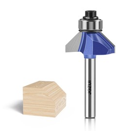 45 Degree Chamfer Router Bit Set, 1/4 Inch Shank, Cutting Diameter in 1/4 Inch, 5/16 Inch, 3/8 Inch, 1/2 Inch for Angled Edges Forming, Clean Edge or Decorative Pieces (45 Degree, 1/4*3/8)