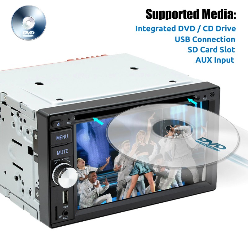ESSGOO 6.2" Double 2 DIN Head Unit Car Stereo Bluetooth