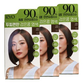 Ryeo scalp-friendly black bean hair dye 6.0 brown x3 / 려 두피 편한 검은콩 염색약 6.0 브라운 x3개