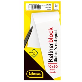 Idena 10499 Waiter's Blocks, 7 x 14.8 cm, 30 Sheets each, Blank
