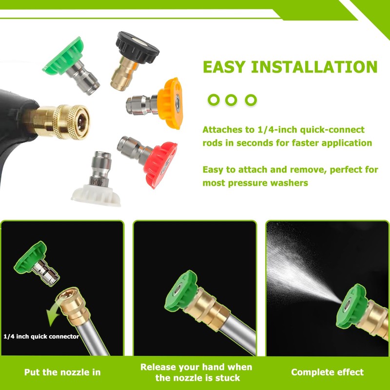 EPLZON Pressure Washer multiple degrees Nozzles Tips Set with 1/4