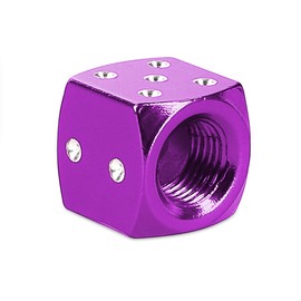 HERIS 4pcs Dice Style Tire Valve Stem Caps for Car Moto Bicycle Red Aluminum Alloy - Purple