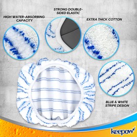 4 Pack Reusable Mop Pads for 15 * 8 inch Flat Mops Compatible with O Cedar Hardwood Floor More Microfiber Mop Cotton Terry Cloth, Floor Cleaner Mop Pads