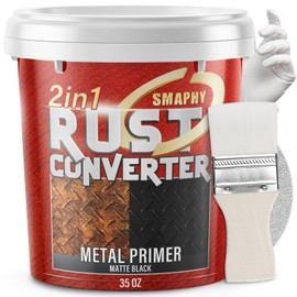 2-in-1 Rust Conveter Automotive, 35 oz Matte Black Rust Conversion Paint for Rusty Metal, Trailer, Chassis, Ultra Protective Rust Neutralizer with Maximum Long-Term Protection, Permanently Stops Rust & Corrosion
