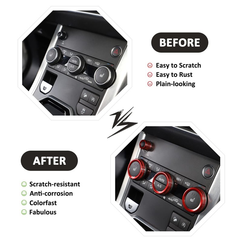 YIWANG Aluminum Alloy Car Interior Decorations Audio and Air Conditioning