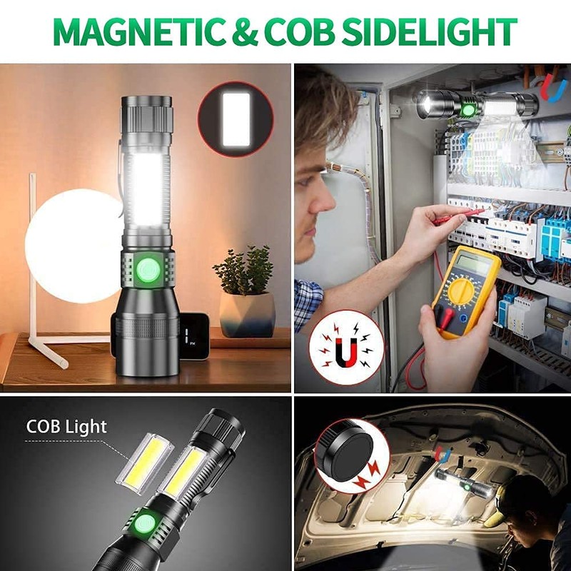 UV Flashlight Black Light, 3-in-1 Magnetic Flashlight Rechargeable, High Lumen