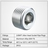 EVIL ENERGY 3/8" NPT Plugs Aluminum Socket Allen Head Silver,
