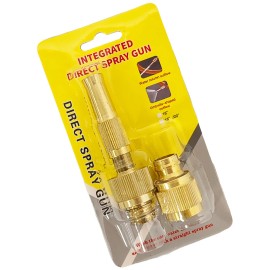 Adjustable High Pressure Zinc Alloy Spray Nozzle Quick Connect Brass Garden Water Nozzle for Car Wash & IrrigationMaterial: Aluminum alloy, Color: Yellow