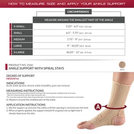 OTC Ankle Support, Spiral Stays, Knit Elastic, X-Large