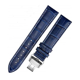 Triblanc Quick Release Leather Watch Straps with Deployment Buckle Clasp,18mm 20mm 22mm 24mm,Replacement Black Brown Blue Bands for Men Women