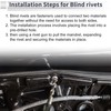 RATCHROLL 50 Pcs Open End Large Flange Blind Rivets 3.2mm
