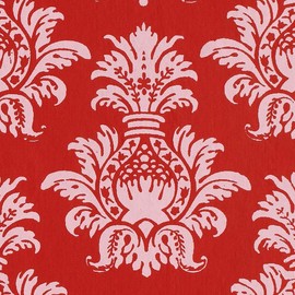 Gift Wrap - Pineapple - Pink on Red