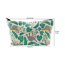 Lotsdonxia Waterproof Cosmetic Bag for Travel – Cute Sloth Design Makeup Pouch, Portable Toiletry Organizer, Storage Bag for Women