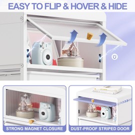 SYKIARIOL Utility-Rolling-Storage-Drawer-Craft-Cart-Organizers with 4 Drawers & Dust-proof Door for Kid Craft Art Room,Bedroom,Home Office, Craft Drawer cart, Classic White