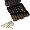 QWORK® 99Pcs High-Speed Steel Drill Bit Set, 1.5-10mm Titanium Coated