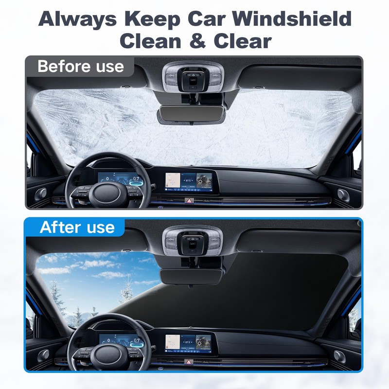 DooGooCoo [Upgraded 7-Layer Car Windshield Snow Cover, [Efficient Winter Protection]