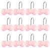 YOINIUEM Pink Bow Shower Curtain Hooks Set of 12, Cute