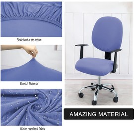 ACOFRR Office Chair Seat Covers Stretch Water Resistant Slipcovers with Elastic Bottom Universal Fit Computer Rotating Chairs,Chair Seat Cover+Backrest Cover,Machine Washable(No Chair)(Violet)