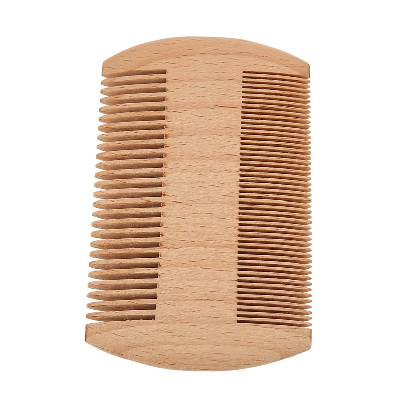 Lice Comb, Wooden Beard Comb, Professional Portable Double Sided Fine