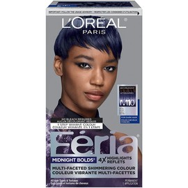 L'Oreal Paris Feria Multi-Faceted Shimmering Permanent Hair Color, M10 rich blue, Hair Dye with Conditioning Oils, Pack of 1