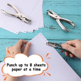 20 Pcs Hole Punch, 1/4 Inch and 1/8 Inch Single Hole Punch, Hole Puncher Single, Hole Puncher for Crafts, Tags, Tickets, Circle Paper for Home, Office, School