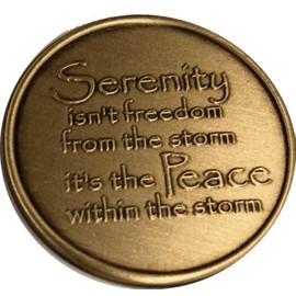 Serenity Peace Within The Storm Color Rainbow Bronze Medallion Chip