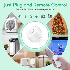 Remote Control Outlet, NineLeaf 7Set Wireless Plugs Outlet, Remote Light Switches Wireless, Timer Outlet for Lights, Lamps, Fans, Small Appliance, 15A/1500W, Up to 500ft Range