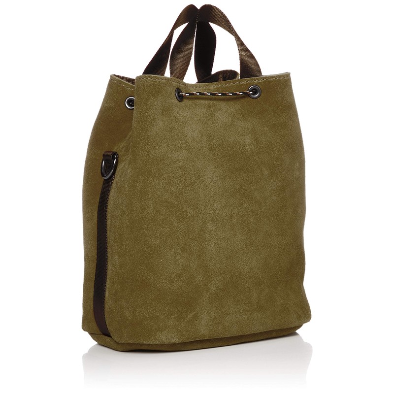 ASSOB WATER PROOF SUEDE DRAW STRING BAG, Khaki