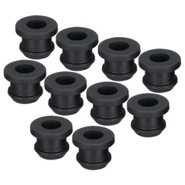 sourcing map 10Pcs Snap Rubber Grommet Plug Mount Dia 9mm ID 6.2mm Seal Anti-Scratch for Electrical Box Cable Pipe Black