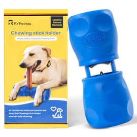 RYpetmia Bully Stick Holder for Dog, Improved Chew Holder Bone Holder Toy, Ultimate Secure Heavy Duty, Safety Device to Prevent Choking, Fits Various Bully Sticks and Dog Sizes (Klein Blue)