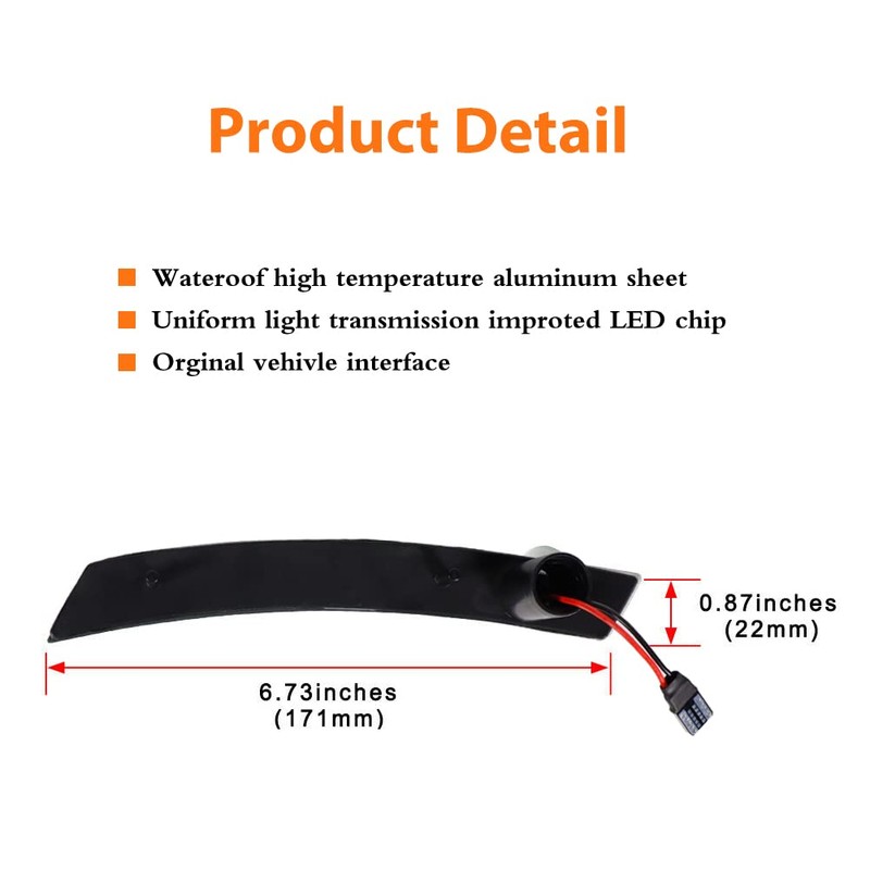 ADIIL Red Full LED Rear Bumper Side Marker Lights Assembly