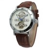 FORSINING Men Automatic Mechanical Waterproof Watch Wristwatch (White Dial Brown