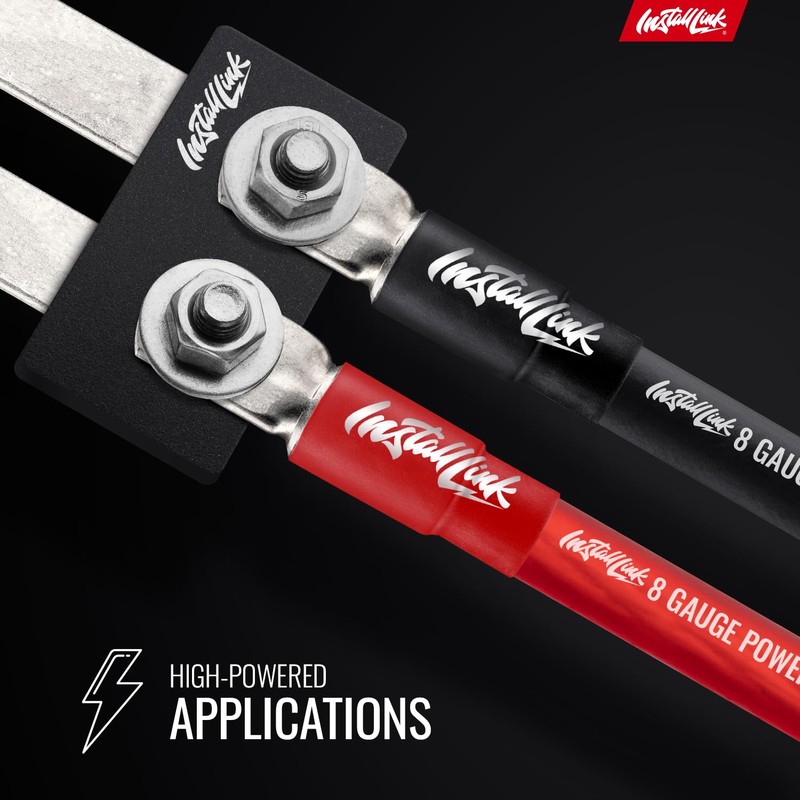 Install Link 8 Gauge Power Wire, Pure OFC Copper (25ft