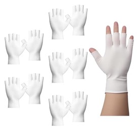 5 pares de guantes de algodón sin dedos, guantes hidratantes transpirables para dormir, guantes para eccema ultra suaves, guantes de protección de man