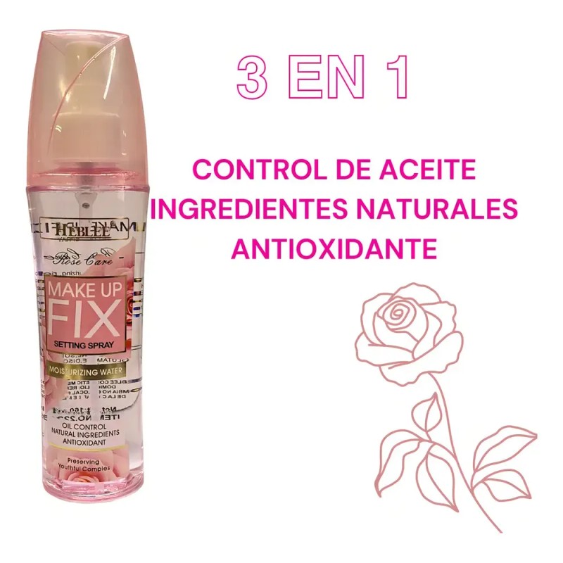 Fijador De Maquillaje Rosas 3 En 1 160ml Tono Del