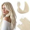 SURNEL Tape in Hair Extensions Human Hair #60 Platinum Blonde