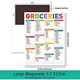 YJSPARKK Grocery List Magnet Pad for Fridge,8.5"x6.5" Notepad Weekly Planner with Printed Shopping List Items and Blank Categories Spaces.Blank Pages and Easy-Tear Paper,52 Sheets/104 Pages