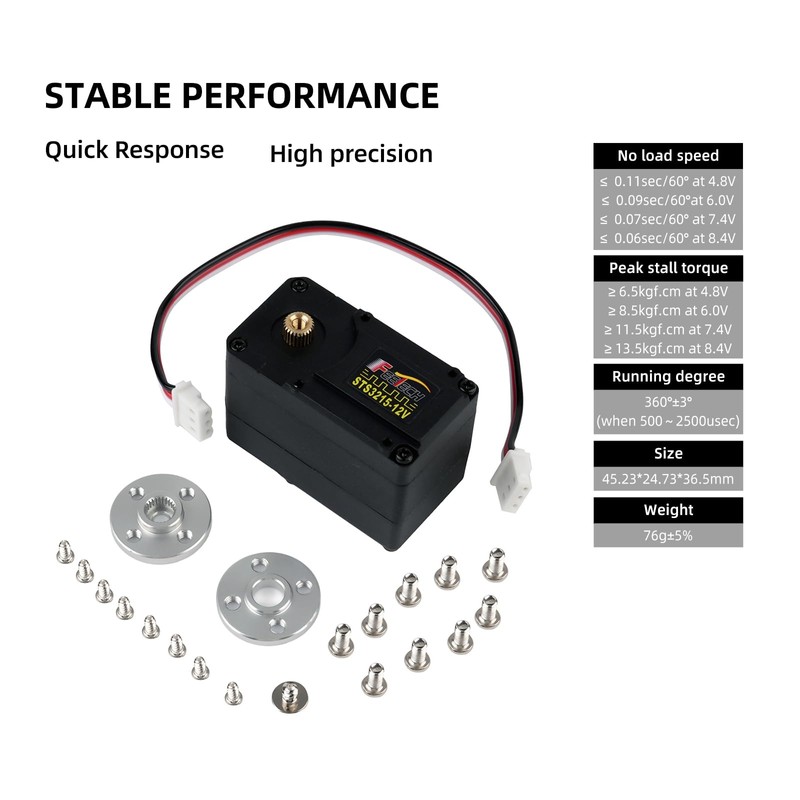 Rcmall 6 Pack Feetech 30KG Serial Bus Servo STS3215 12V